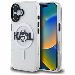 Karl Lagerfeld IML Choupette Sketch Logo MagSafe iPhone 16 Case - Clear
