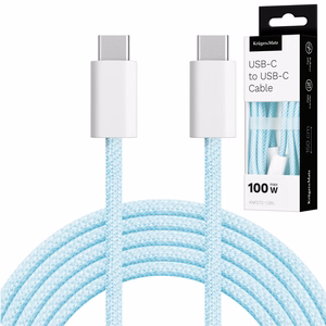 Krüger&Matz Basic USB-C–USB-C kaabel, 100 W, 1,5 m, sinine