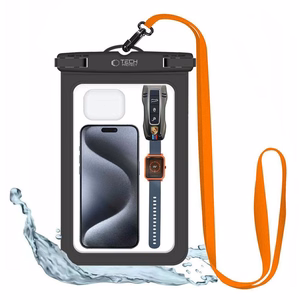 Tech-Protect UWC9 Universal Waterproof Ümbris 8.9 Inch must/oranž