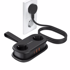 Orico AP3 20W GaN 5in1 Power Strip 2x AC + 2x USB-A + 1x USB-C - Black