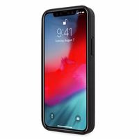BMW nahast perforeeritud ümbris iPhone 12 / iPhone 12 Pro jaoks - must