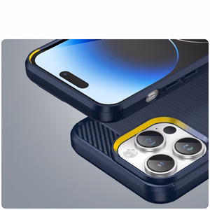 Carbon Case iPhone 14 Pro Max paindlik geelist tagakate sinine
