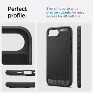 Spigen Rugged Armor MagSafe ümbris jaoks iPhone 16e - must