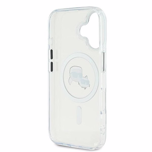 Karl Lagerfeld IML Metal Karl&Choupette Head MagSafe Ümbris jaoks iPhone 16 Plus - valge