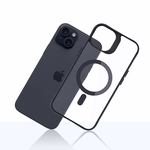 3mk Satin Armor MagCase with MagSafe jaoks iPhone 15 - Clear with must Frame