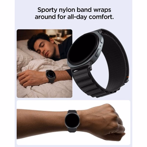 Spigen WBF1 rihm mudelile Samsung Galaxy Watch 40/44/46 mm – must