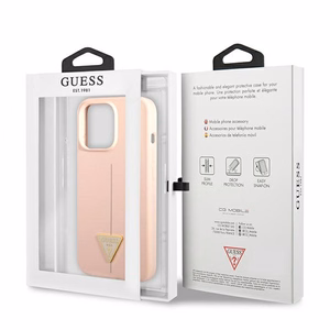 Guess GUHCP13LSLTGP iPhone 13 Pro / 13 6.1" roosa/roosa kõvakaaneline silikoonist kolmnurkne ümbris