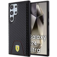 Ferrari Carbon Stitched Bottom ümbris jaoks Samsung Galaxy S24 Ultra - must