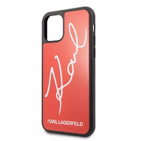 Karl Lagerfeldi allkirjastatud Glitter ümbris iPhone 11 Pro Max'ile - punane