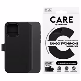 CARE by PanzerGlass Feature Tango 2in1 Wallet MagSafe Ümbris jaoks iPhone 16 Pro Max - Must