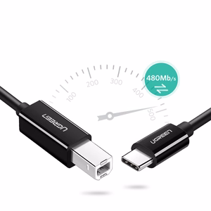 Ugreen US241 USB-C 2.0 - USB-B kaabel 1m - must