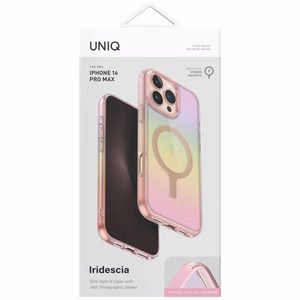Uniq Iridescia Magclick Charging Ümbris jaoks iPhone 16 Pro Max - Roosa