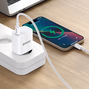 BWOO CDA159 PD wall laadija 20W 1x USB-C port + USB-C valge