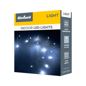 Jõuluvalguskett, 20 mini-LED-i, külm valge