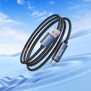 Кабель USB A to USB C Hoco 5A с дисплеем 1 м X112 чёрный