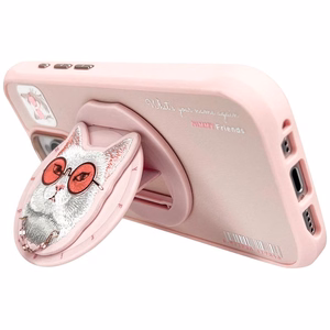 Nimmy Glasses Cool Cat MagSafe Ümbris jaoks iPhone 16 Pro Max - Roosa