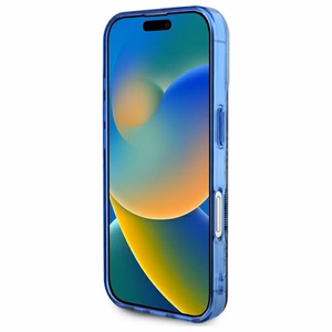 Guess IML Peony jaoks 4G Background MagSafe ümbris jaoks iPhone 16 - sinine