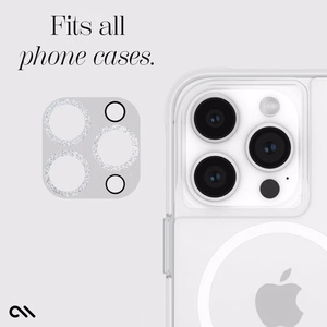 Case-Mate Sparkle Lens Protector kaameraobjektiivide kaitseklaas seadmele iPhone 15 Pro / 15 Pro Max, Twinkle mustriga