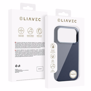 Liavec Silky чехол с металлической рамкой камеры для Iphone 17 Pro Max темно-синий
