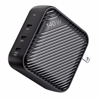 Seina laadija INVZI GanHub 3x USB-C, 140W, EU/UK/AU/US (must)