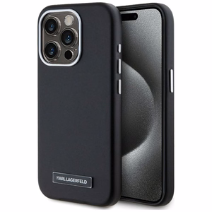 Karl Lagerfeld FW Metal Plate MagSafe iPhone 15 Pro Ümbris - Must