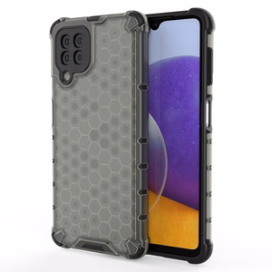 Honeycomb Case soomuskaitse TPU kaitsekattega Samsung Galaxy A22 4G mustale küljele