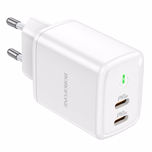 Borofone Wall Laadija BN9 Reacher - 2xType C - QC 3.0 PD 35W valge