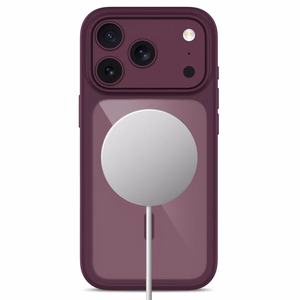 Tech-Protect MagOne CC MagSafe ümbris 2 karastatud klaasiga mudelitele iPhone 18 Pro / 17 Pro, läbipaistev bordo