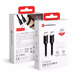 Кабель USB C to USB C Forcell F-Energy QC4.0 PD 3A 60W 2 m C338 чёрный