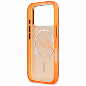 Karl Lagerfeld IML Choupettes Karl Script Logo MagSafe Ümbris for iPhone 17 Pro Max - oranž
