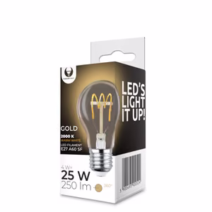 LED Bulb Filament E27 A60 4W 230V 2000K 250lm SF kuldne Forever Light