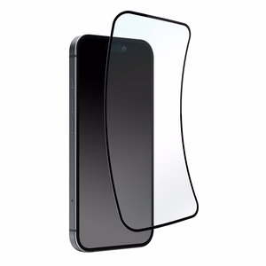 Гибридное стекло Puro Flexible Glass D3O с чёрной рамкой для iPhone 16 / iPhone 15 / iPhone 15 Pro