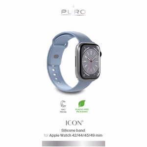 Силиконовый ремешок Puro Icon для Apple Watch 38 / 40 / 41 мм - голубой (2 шт.)