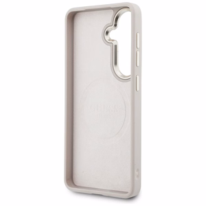 Guess case 4G Big Rhinestone Triangle Strap MagSafe for Samsung Galaxy S26 pink