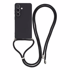 Samsung Galaxy A37 5G Case with Fiber Lining and Crossbody Strap - Black
