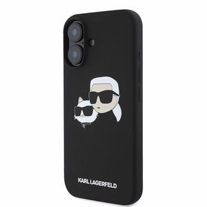 Karl Lagerfeld Silicone Ümbris Nauble Heads Print MagSafe jaoks iPhone 16 Plus - Must