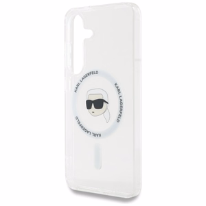 Ümbris Karl Lagerfeld Button Karl Head Printed Logo MagSafe Samsung Galaxy S25 valge