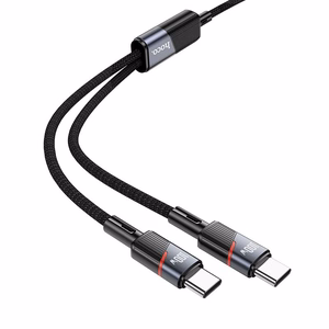Kaabel 2in1 USB C to USB C / USB C Hoco 5A 100W 1,2 m U139 must