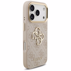 Guess 4G Big 4G Classic Logo Big Strap Metal Buttons чехол iPhone 17 Pro розовый