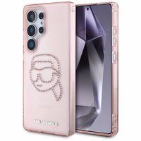 Karl Lagerfeld Rhinestones K. Head Logo Samsung Galaxy S25 Ultra Ümbris roosa