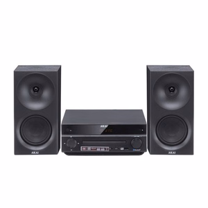 AKAI AM-301B – mikro-Hi-Fi süsteem, 40 W (2 × 20 W), CD/MP3, Bluetooth, USB, FM, AUX, must