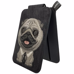 Nimmy New Big-Eye Cute Pets 2.0 Dog MagSafe magnetiline telefoni kaarditasku koos toega – must