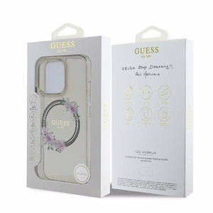 Guess GUHMP16XHFWFCK iPhone 16 Pro Max 6.9" must/must hardcase IML Flowers Wreath MagSafe