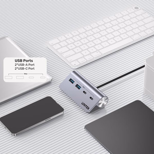 Unitek Алюминиевый хаб USB-C 2x USB-A 2x USB-C 5Gbps