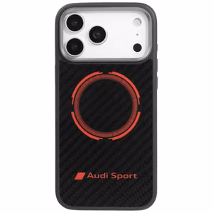Audi RSQ Carbon Fiber Sport Punane Circle MagSafe Ümbris jaoks iPhone 17 Pro Max - Must