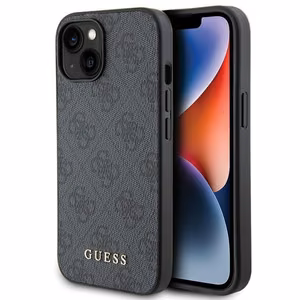 Guess 4G Metal kuldne Logo iPhone 15 Ümbris - hall
