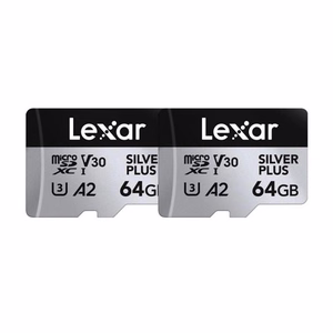 Lexar High-Performance Silver Plus microSDXC 2x64GB mälukaartide komplekt + adapter