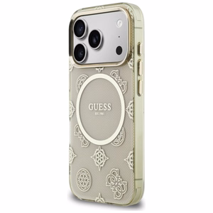 Guess IML Peony Dot MagSafe Ümbris for iPhone 17 Pro - beež