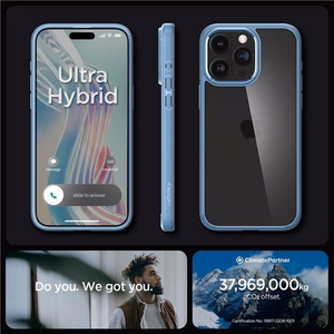 Spigen Crystal Hybrid Ümbris jaoks iPhone 15 Pro Max - Clear sinine