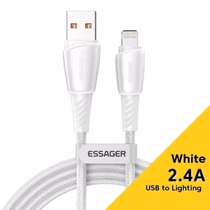 USB kaabel Essager Rain valge Lightning 200cm